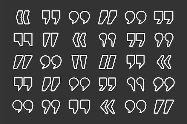 Vector de citas Colección de citas Símbolo de icono de señal de habla