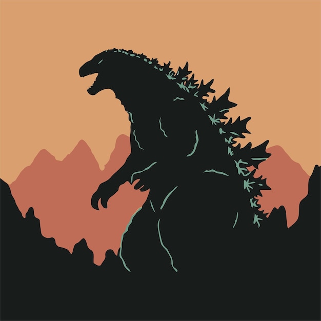 Vector vector la ciudad bajo los pies de godzilla da testimonio de la fuerza imparable de la naturaleza 11