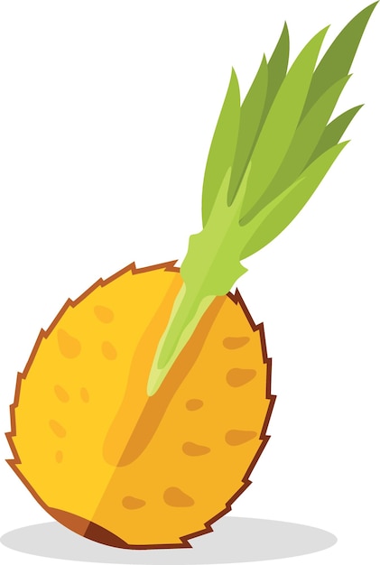 Vector clip art de una piña cortada en la mitad ilustración de comida