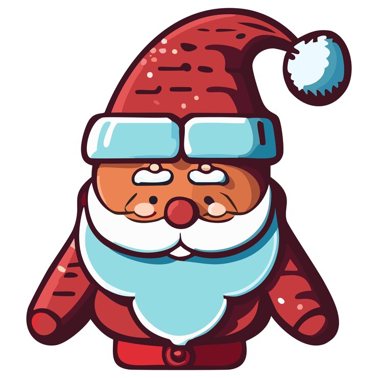 Vector clipart adhesivo muy bonito Santa Claus