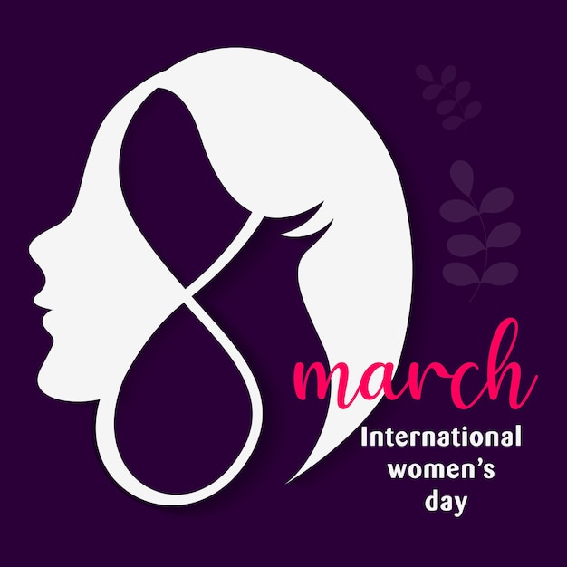 Vector de clipart de la cara de la mujer fondo del día de la mujer