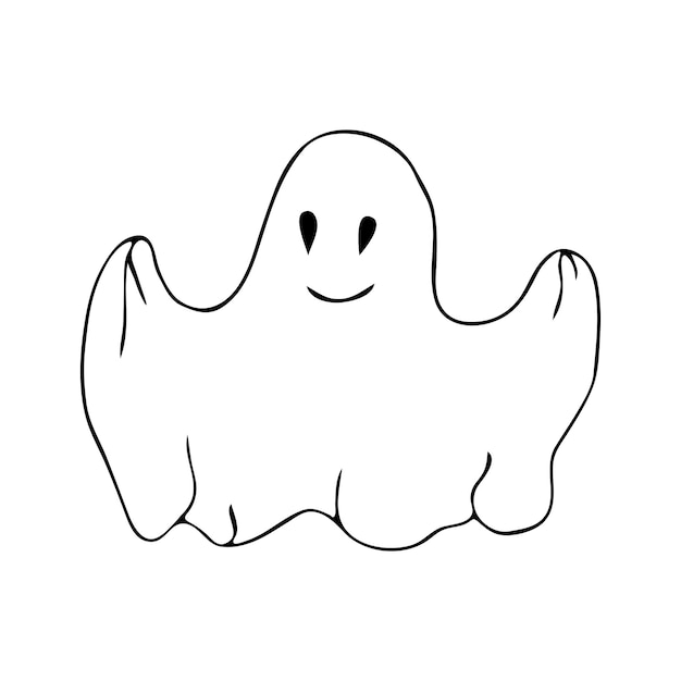 Vector clipart fantasma en estilo doodleElement para las vacaciones de Halloween