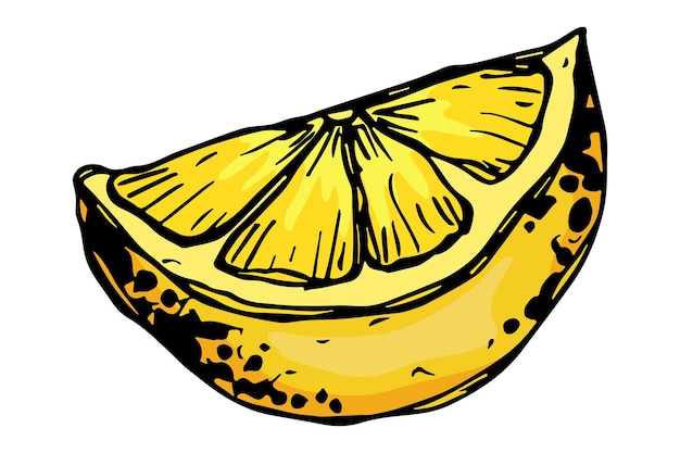 Vector clipart de limón Icono de cítricos dibujado a mano Ilustración de fruta Para decoración de diseño web de impresión