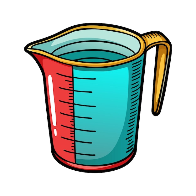 Vector de clipart de taza de medición para herramientas de cocina y necesidades de ilustración culinaria