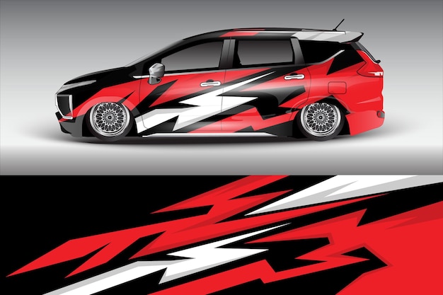 Vector coche envolver gráfico de carreras fondo abstracto para envolver y pegatina de vinilo