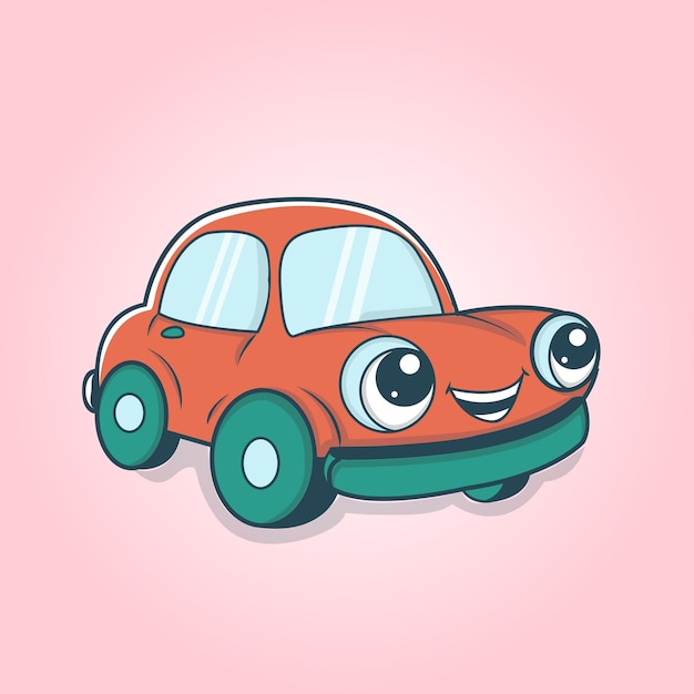 Vector vector de coche feliz ilustración de arte libre