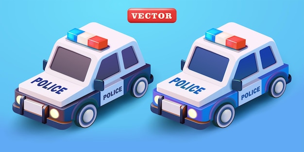 Vector de coche de policía 3d adecuado para elementos de seguridad y diseño Thieff gsdgf2