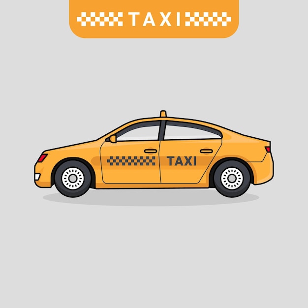 Vector de coche taxi en diseño plano