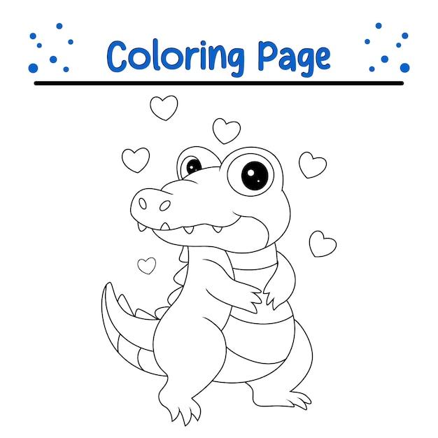 Vector cocodrilo lindo página de colorear animales para niños