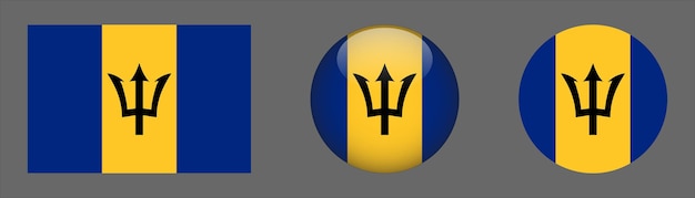 Vector de colección de conjunto de bandera de Barbados