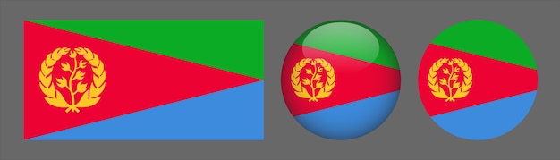 Vector de colección de conjunto de bandera de Eritrea