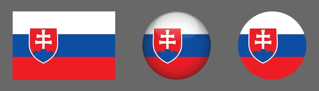 Vector de colección de conjunto de bandera de Eslovaquia