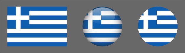 Vector vector de colección de conjunto de bandera de grecia