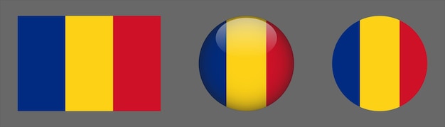 Vector de colección de conjunto de bandera de Rumania