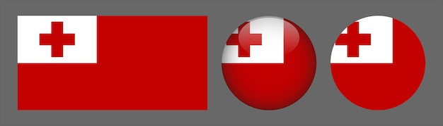 Vector de colección de conjunto de bandera de Tonga