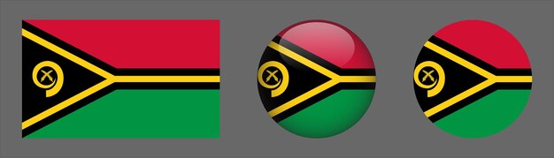 Vector de colección de conjunto de bandera de Vanuatu