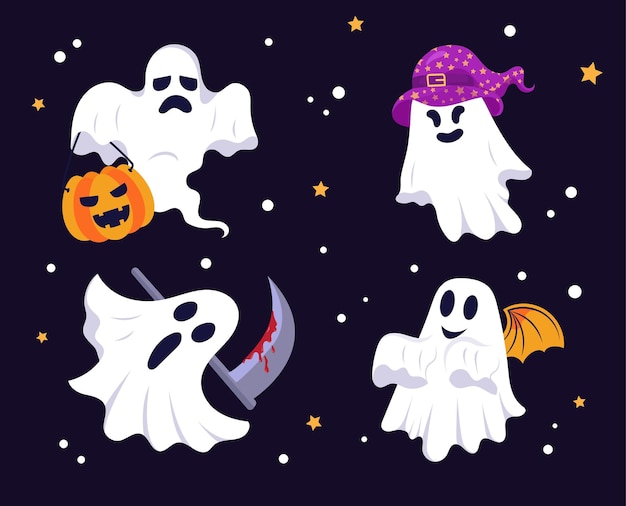 Vector de colección de fantasmas de Halloween