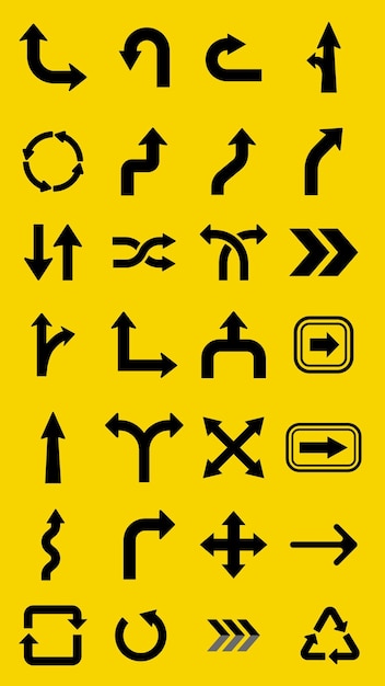 Vector de colección de iconos de flecha negra diverso Vector de conjunto de iconas de flecha negro Establezca el icono de la flecha negra en varios diseños Vector de colecciones de iconos del flecha negra