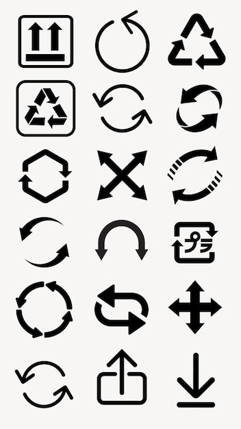 Vector de colección de iconos de flecha negra diverso Vector de conjunto de iconas de flecha negro Establezca el icono de la flecha negra en varios diseños Vector de colecciones de iconos del flecha negra