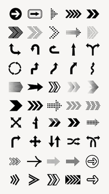 Vector de colección de iconos de flecha negra diverso Vector de conjunto de iconas de flecha negro Establezca el icono de la flecha negra en varios diseños Vector de colecciones de iconos del flecha negra