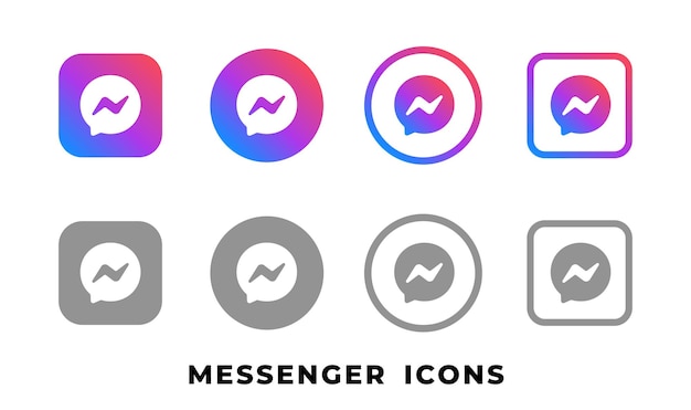 Vector de la colección de iconos del mensajero