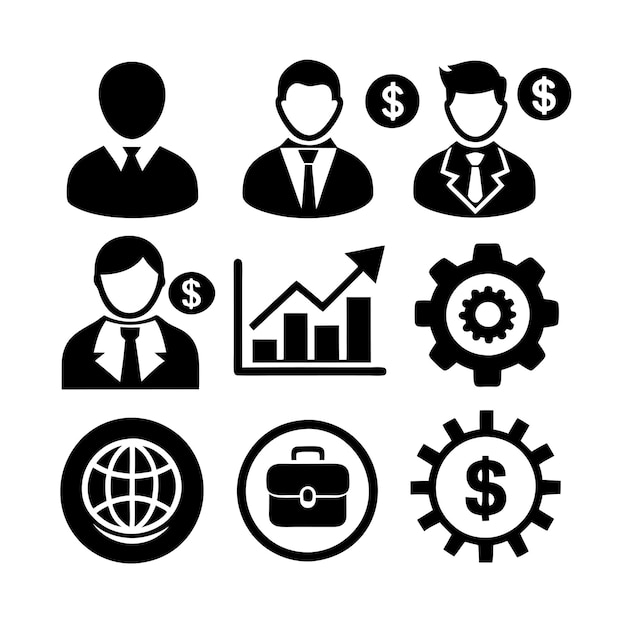 Vector de colección de iconos de negocios y finanzas para documentos de interfaz de usuario, sitios web y aplicaciones móviles