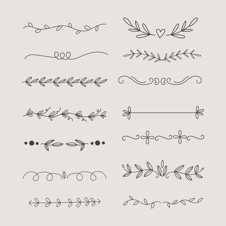 vector de colección de líneas de regla de elementos ornamentales