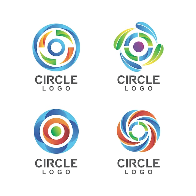 Vector de colección de logo de círculo colorido