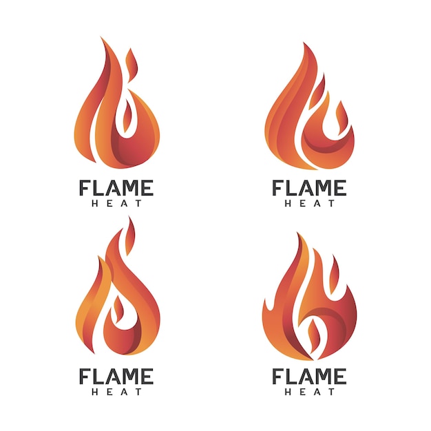 Vector de colección de logo de fuego