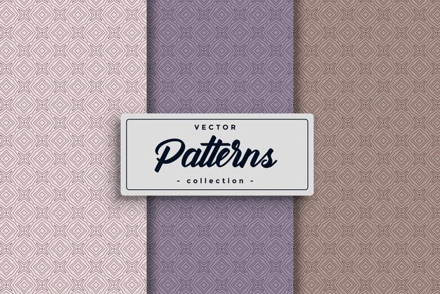 Vector de colección de patrones sin fisuras Conjunto de papel tapiz de patrones geométricos decorativos