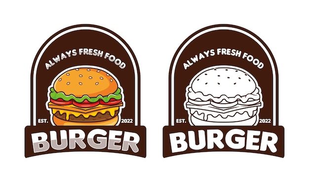 Vector de colección de plantilla de logotipo de hamburguesa