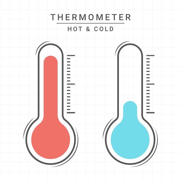 Vector de colección de termómetro frío y caliente