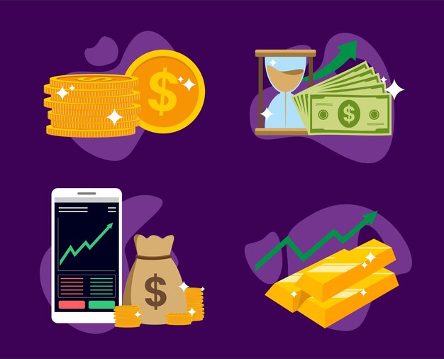 Vector de colección de tipo de inversión