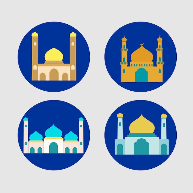 Vector de colecciones planas de mezquita
