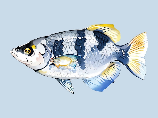 Vector de color del agua pescado arqueador