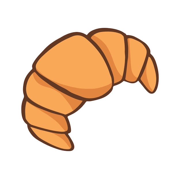 Vector de color dibujado a mano del pan de croissant