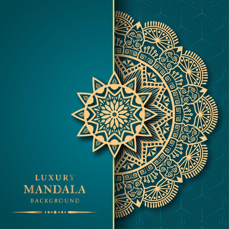 vector de color dorado premium de fondo de diseño de mandala ornamental de lujo