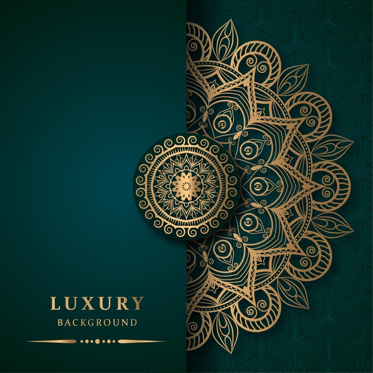 vector de color dorado premium de fondo de diseño de mandala ornamental de lujo