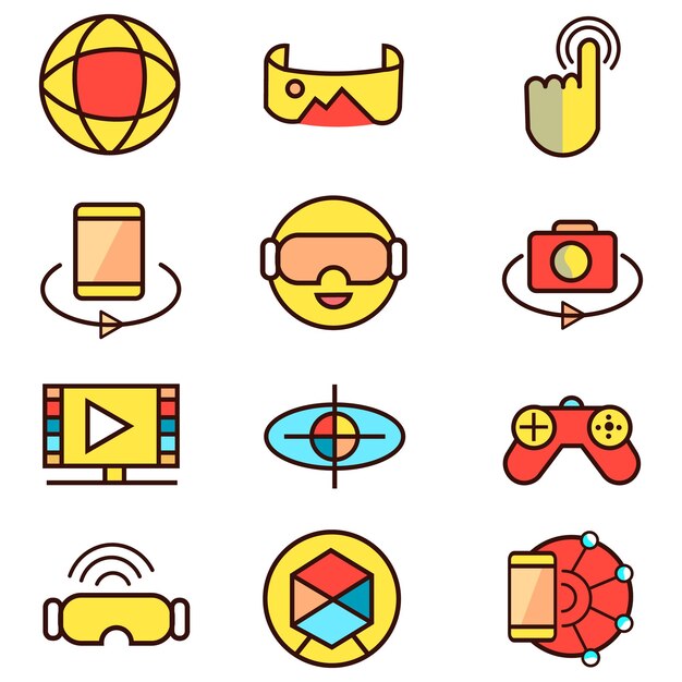 Vector de color del icono de realidad virtual
