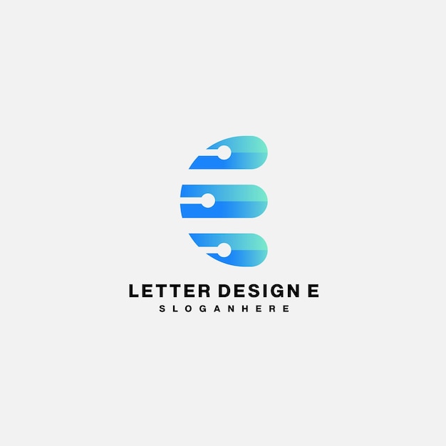 Vector de color de ilustración de diseño de letra e