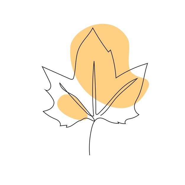 Vector de color pastel dibujado a mano una sola línea continua deja elementos florales de arte