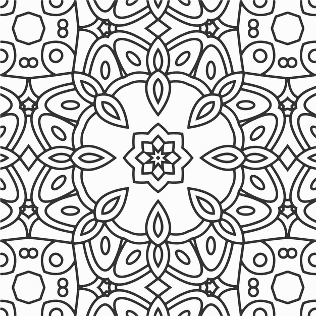 vector para colorear formas geométricas de flores y diseño de fondo de patrón