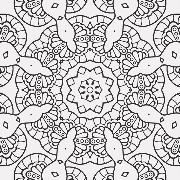 vector para colorear formas geométricas de flores patrón de fondo