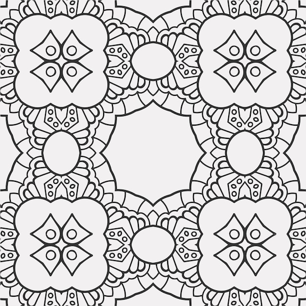 vector para colorear formas geométricas de flores patrón de fondo.