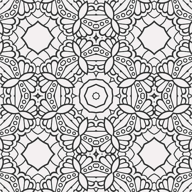vector para colorear formas geométricas de flores patrón de fondo.