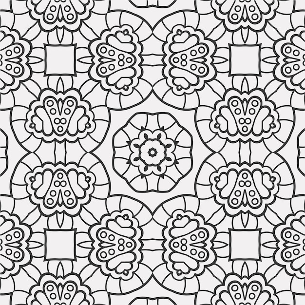 vector para colorear formas geométricas de flores patrón de fondo.