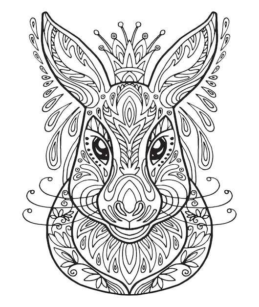 Vector para colorear liebre
