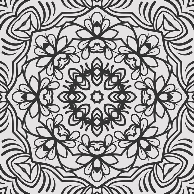 vector para colorear ornamento geométrico formas de flores patrón de fondo.