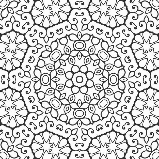 Vector para colorear patrón de formas de flores geométricas y fondo para el diseño