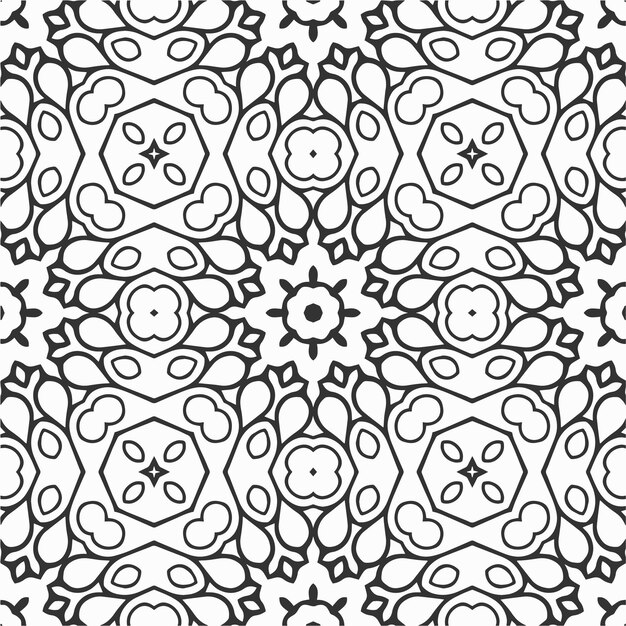 Vector para colorear patrón de formas de flores geométricas y fondo para el diseño